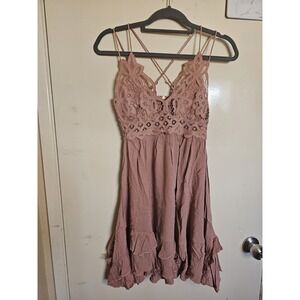 NWT Free People Adella Lace Burnout Slip Dress Ballet S Festival Coachella Beach